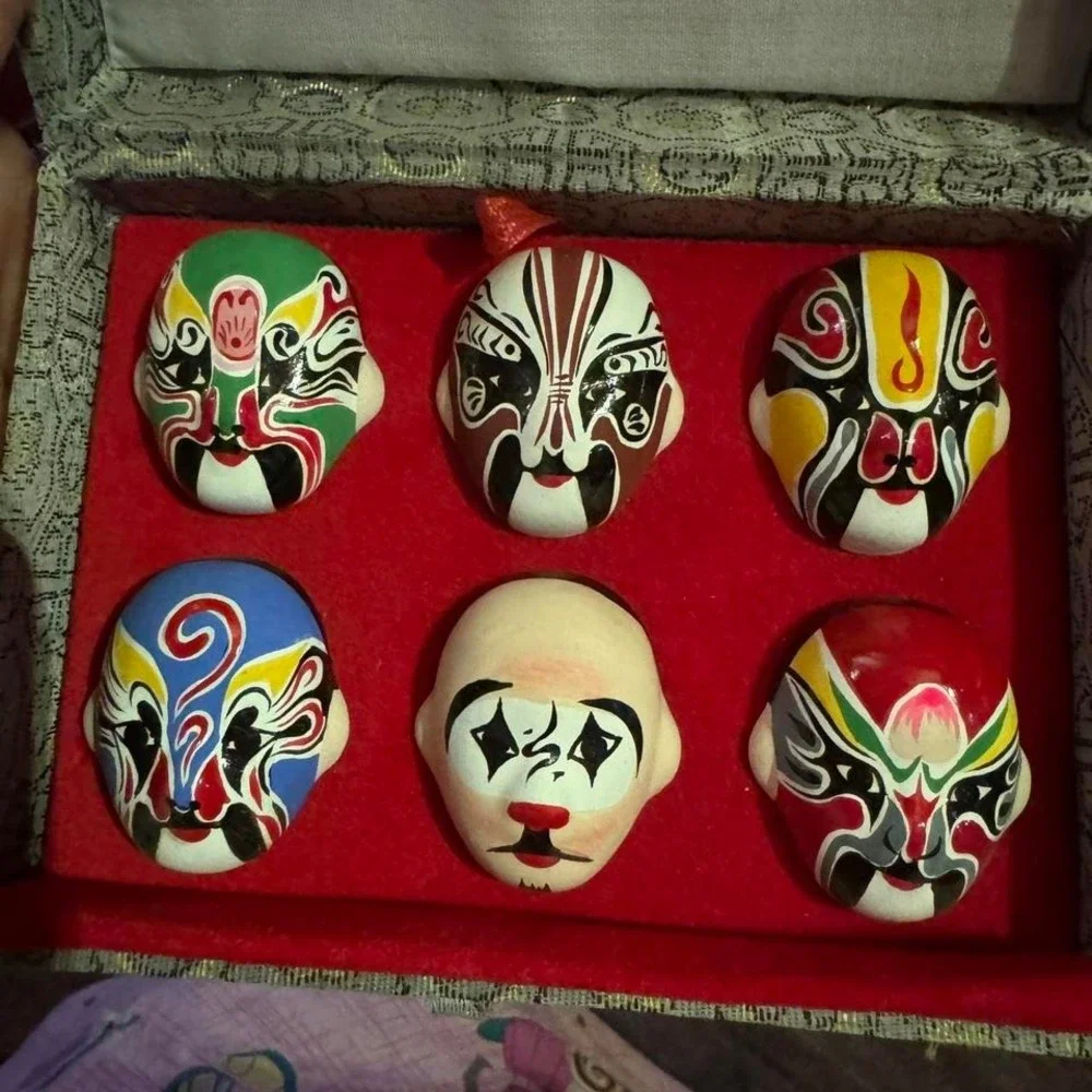 1970s Late 20th Century Miniature Chinese Opera Masks